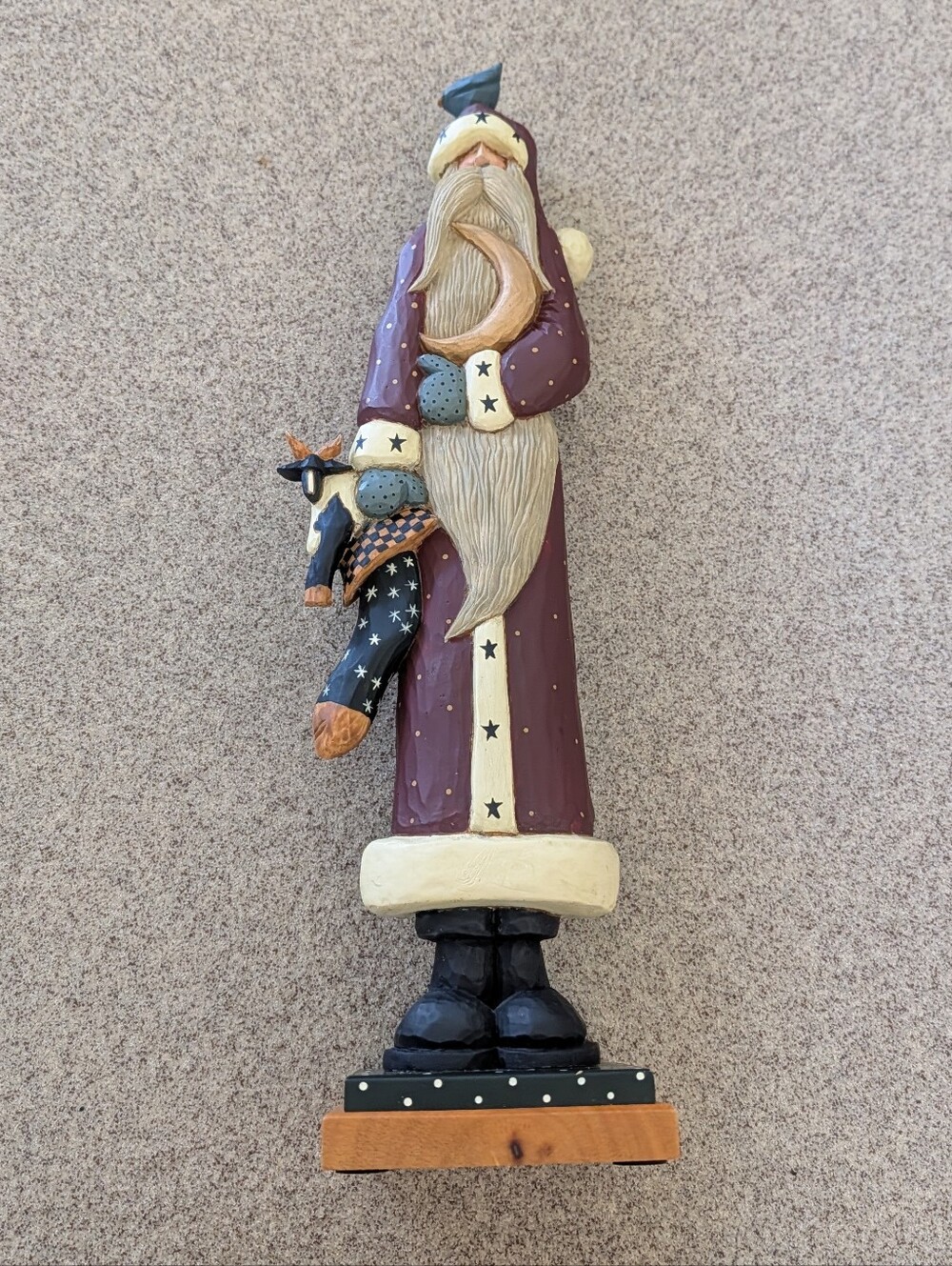 vintage WILLIRAYE STUDIO santa figurine moon goat 1997